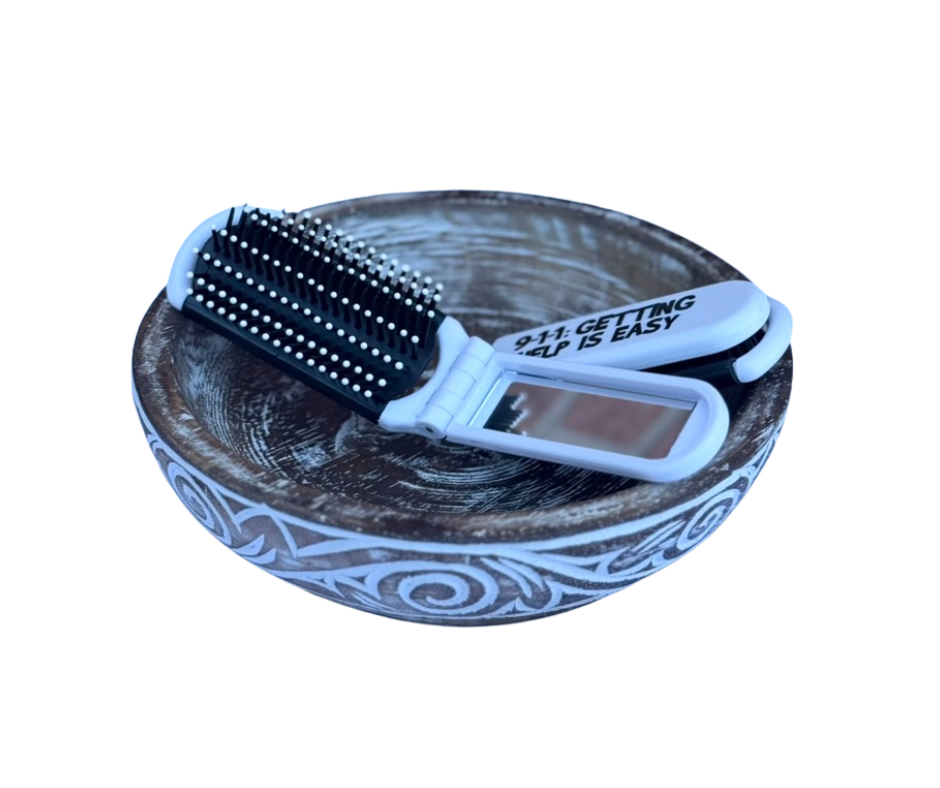 FOLDING BRUSH W/MIRROR