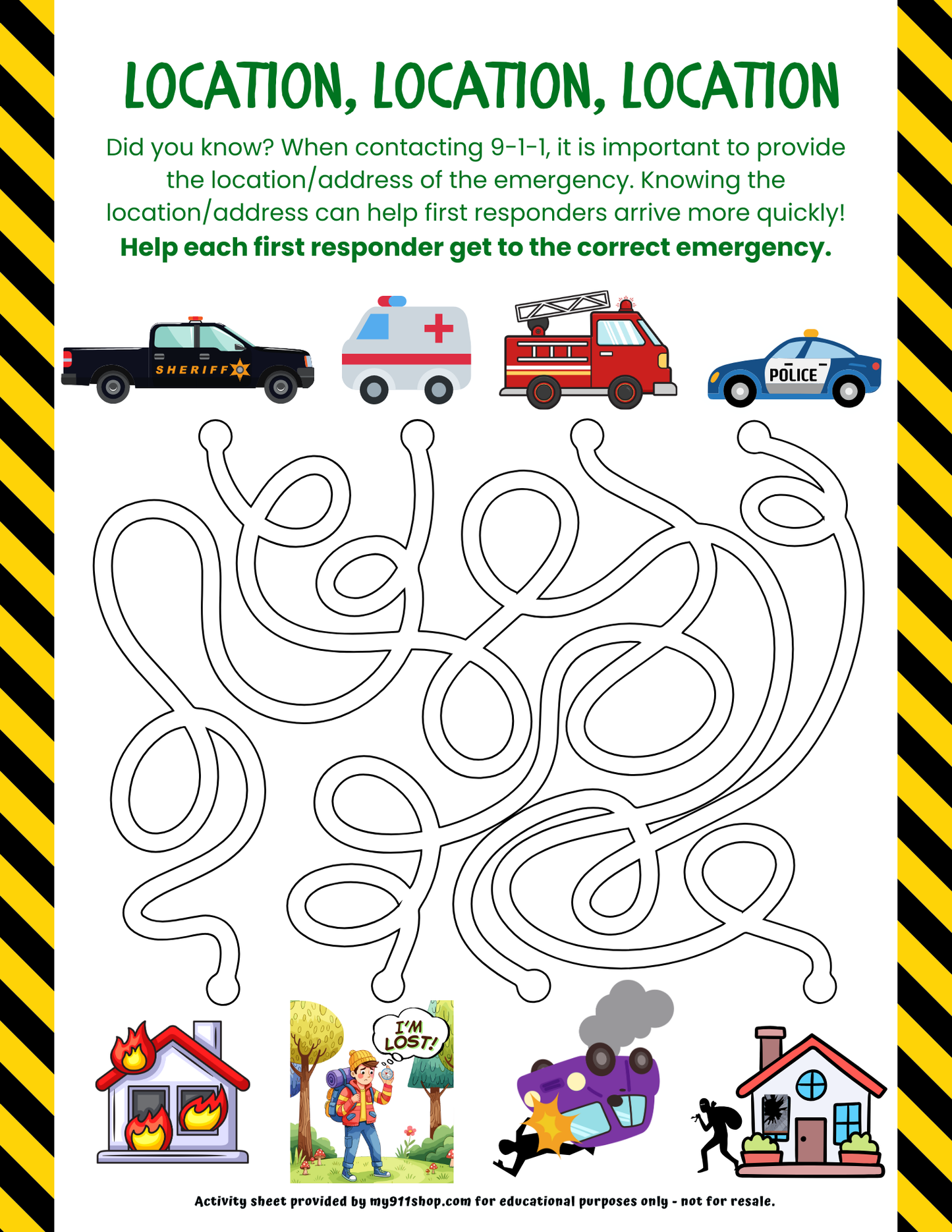 **FREEBIE** "First Responder Maze" Activity Sheet