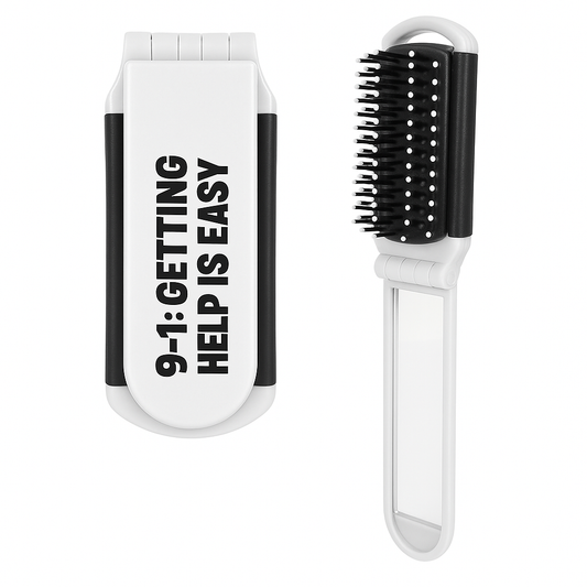 FOLDING BRUSH W/MIRROR