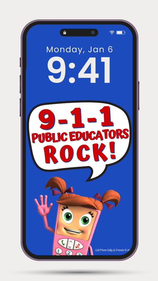 **FREEBIE** "9-1-1 Public Educators Rock!" Phone Wallpaper