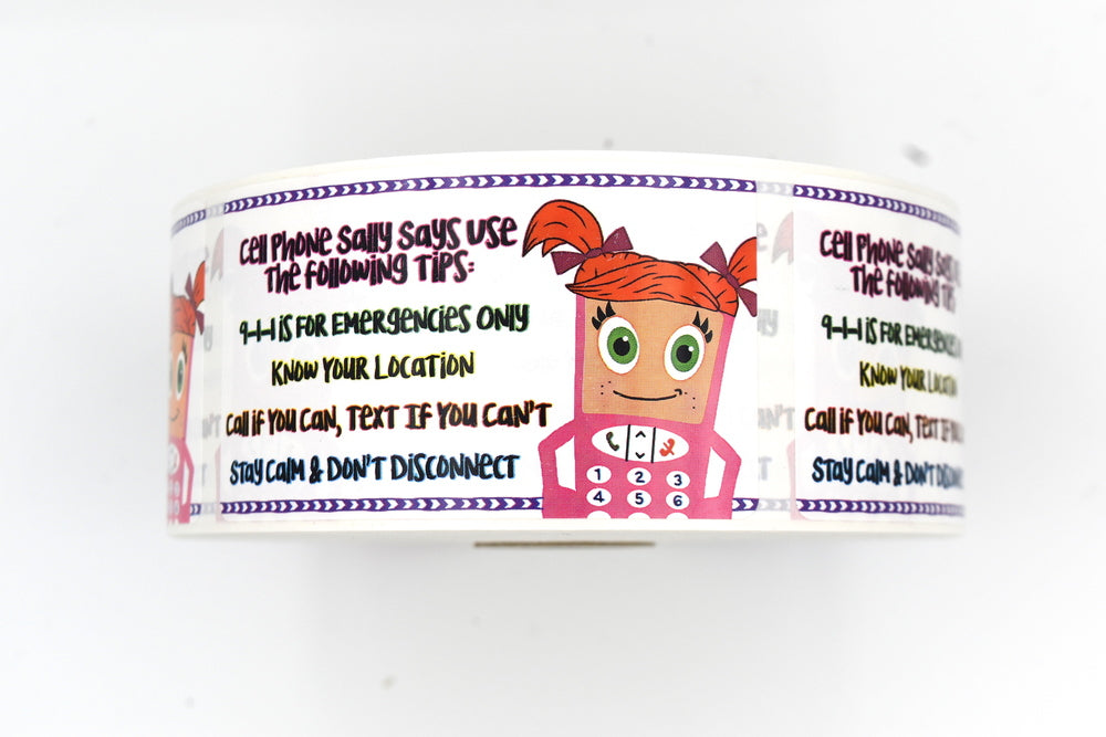 Cell Phone Sally Stickers (Roll of 1000)