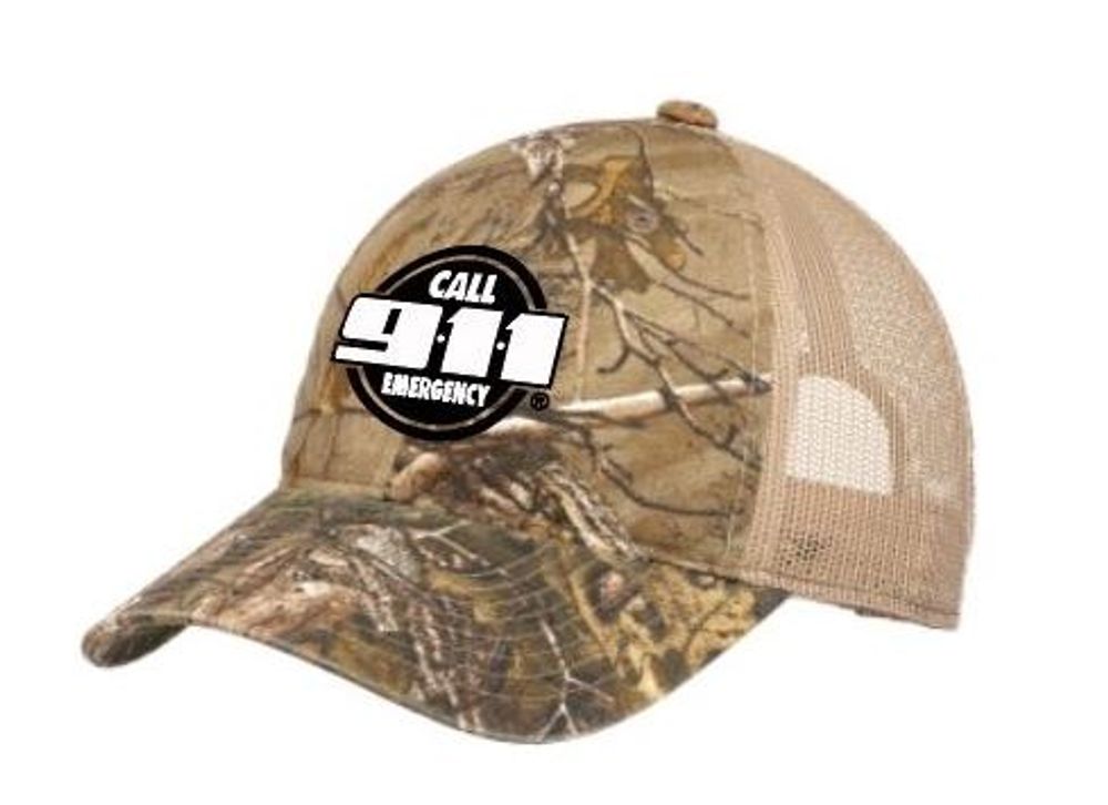 **CLEARANCE** Camouflage Mesh Caps - 'Call 9-1-1 Emergency'