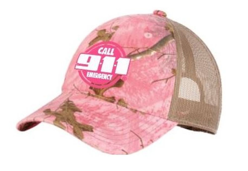 **CLEARANCE** Camouflage Mesh Caps - 'Call 9-1-1 Emergency'