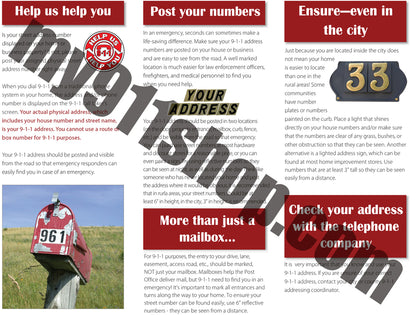 **CLEARANCE** 9-1-1 Rural Addressing Brochures (ENGLISH VERSION)