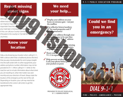 **CLEARANCE** 9-1-1 Rural Addressing Brochures (ENGLISH VERSION)